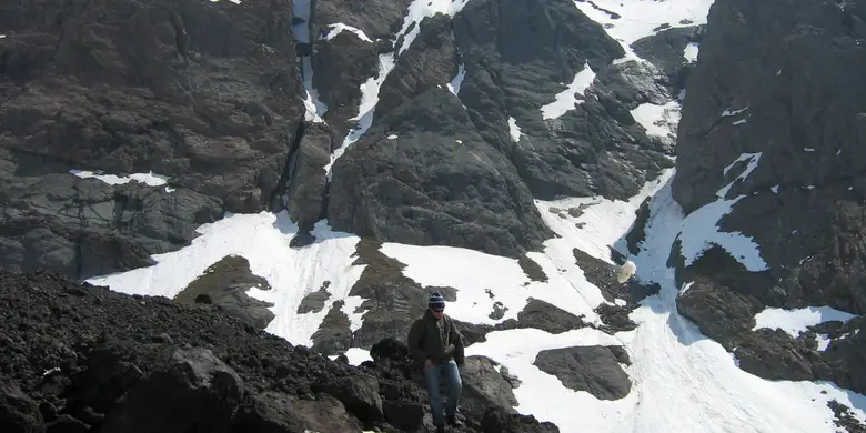 La Laguna del Laja al pie del volcán Antuco en el parque nacional del Biobío